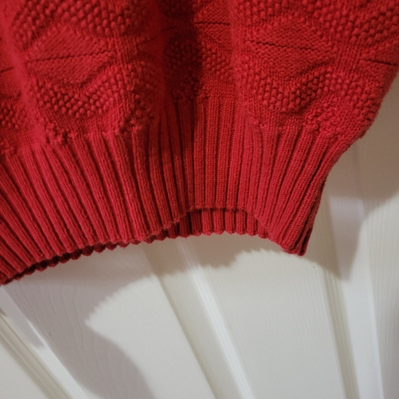 Vintage red Steel Sport knit long sleeve crewneck grandpa sweater medium - Picture 4 of 8